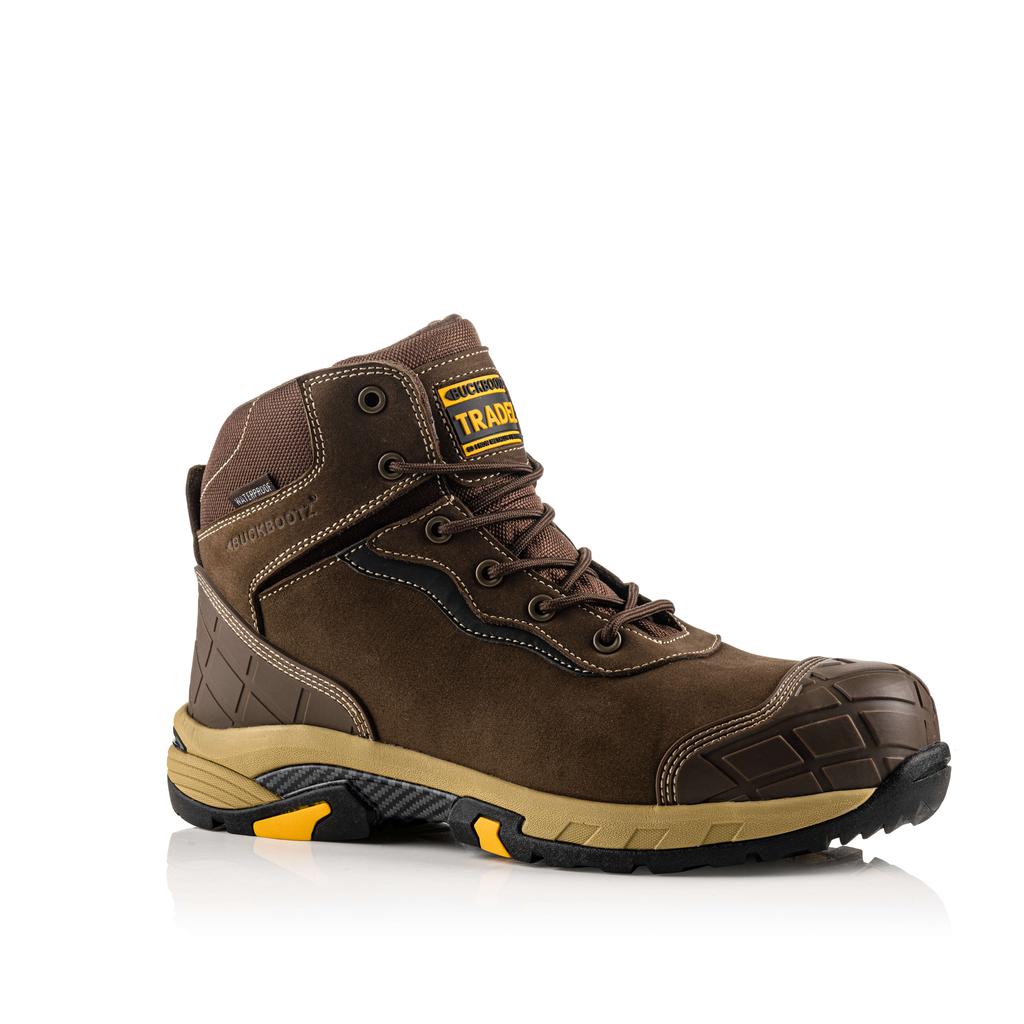 Buckler Boots BLITZ Waterproof Safety Boots Lightweight Buckbootz Brown Main#colour_brown