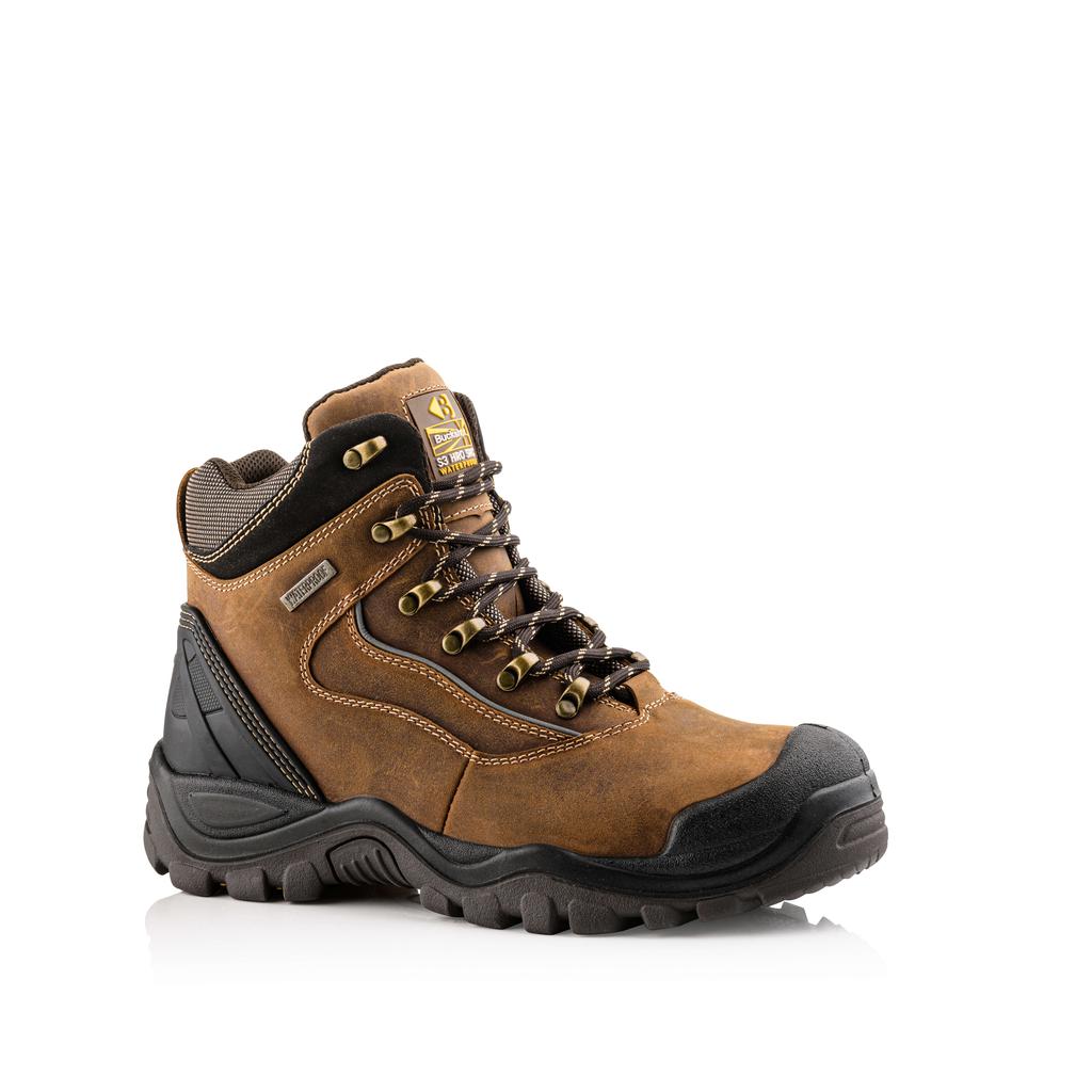 Buckler Boots BSH002 Hiker Safety Boots Waterproof Brown Buckshot Buckbootz Brown Main#colour_brown