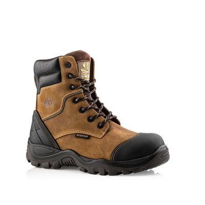 Buckler Boots BSH008 High Leg Safety Zip Boots Brown Buckshot Buckbootz Brown Main#colour_brown