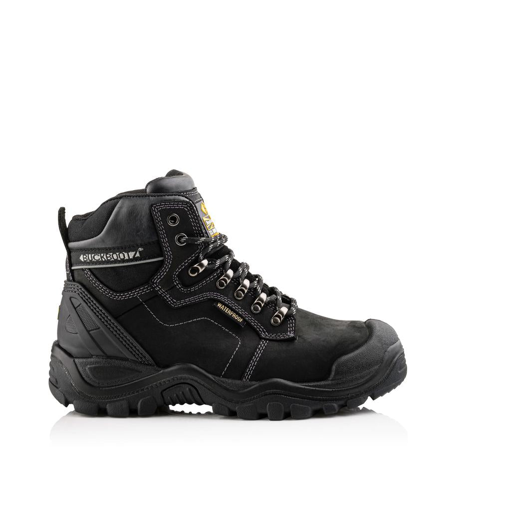 Buckler Boots BSH009 Hiker Safety Boots Waterproof Buckshot Buckbootz Black Image 2#colour_black