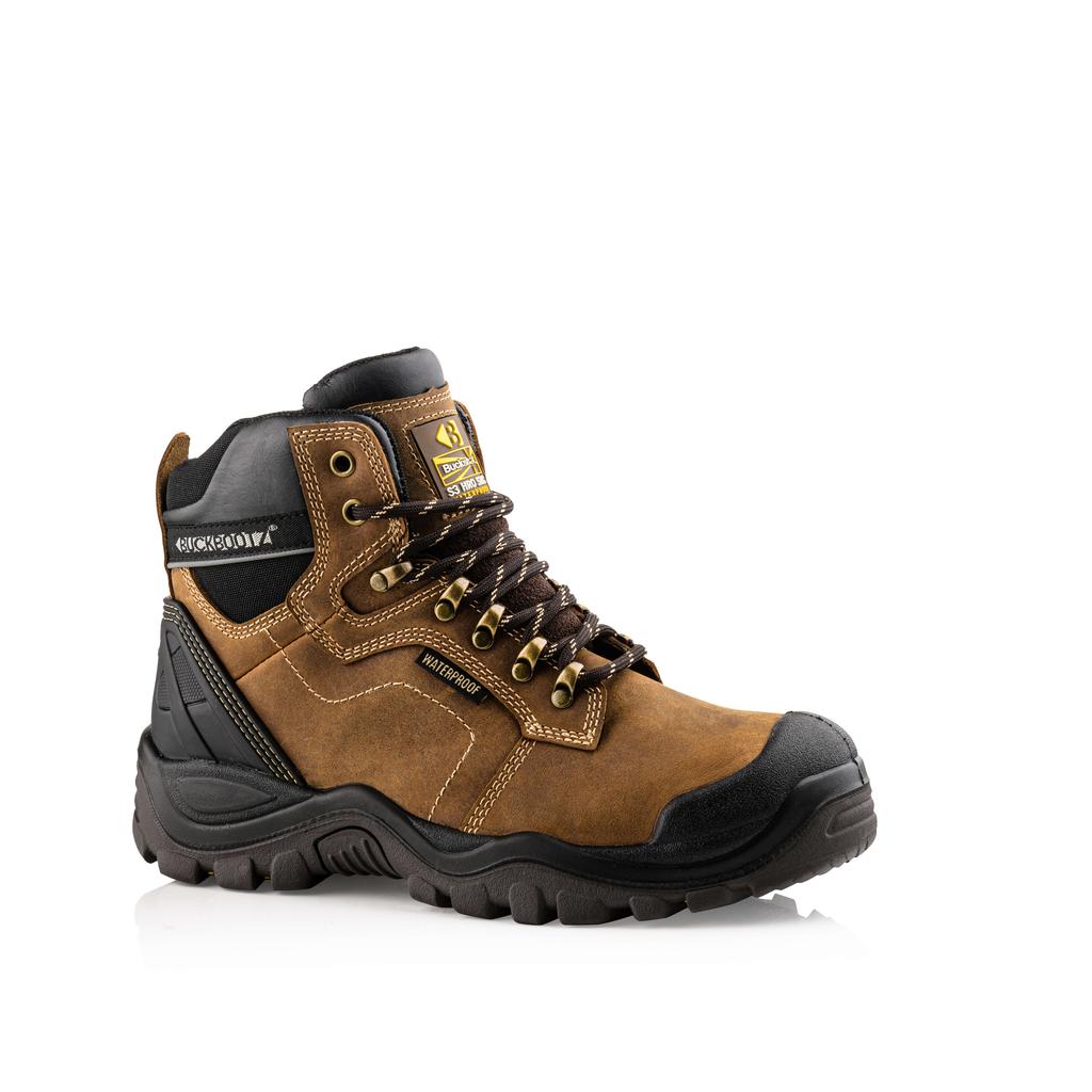 Buckler Boots BSH009 Hiker Safety Boots Waterproof Buckshot Buckbootz Brown Main#colour_brown