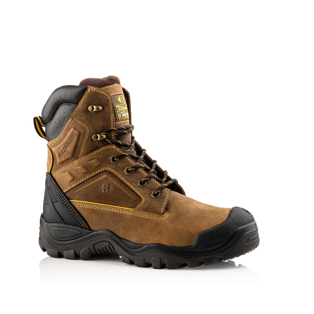 Buckler Boots BSH011 High Leg Safety Boots Brown Buckshot Buckbootz Brown Main#colour_brown