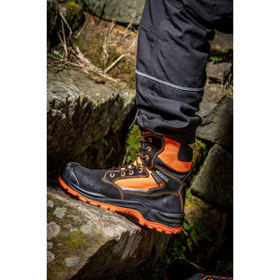 Buckler Boots BVIZ1 Hi Vis Safety Boots High Leg Waterproof Buckz Viz Black/Hi-Vis Orange Image 4#colour_black-hi-vis-orange