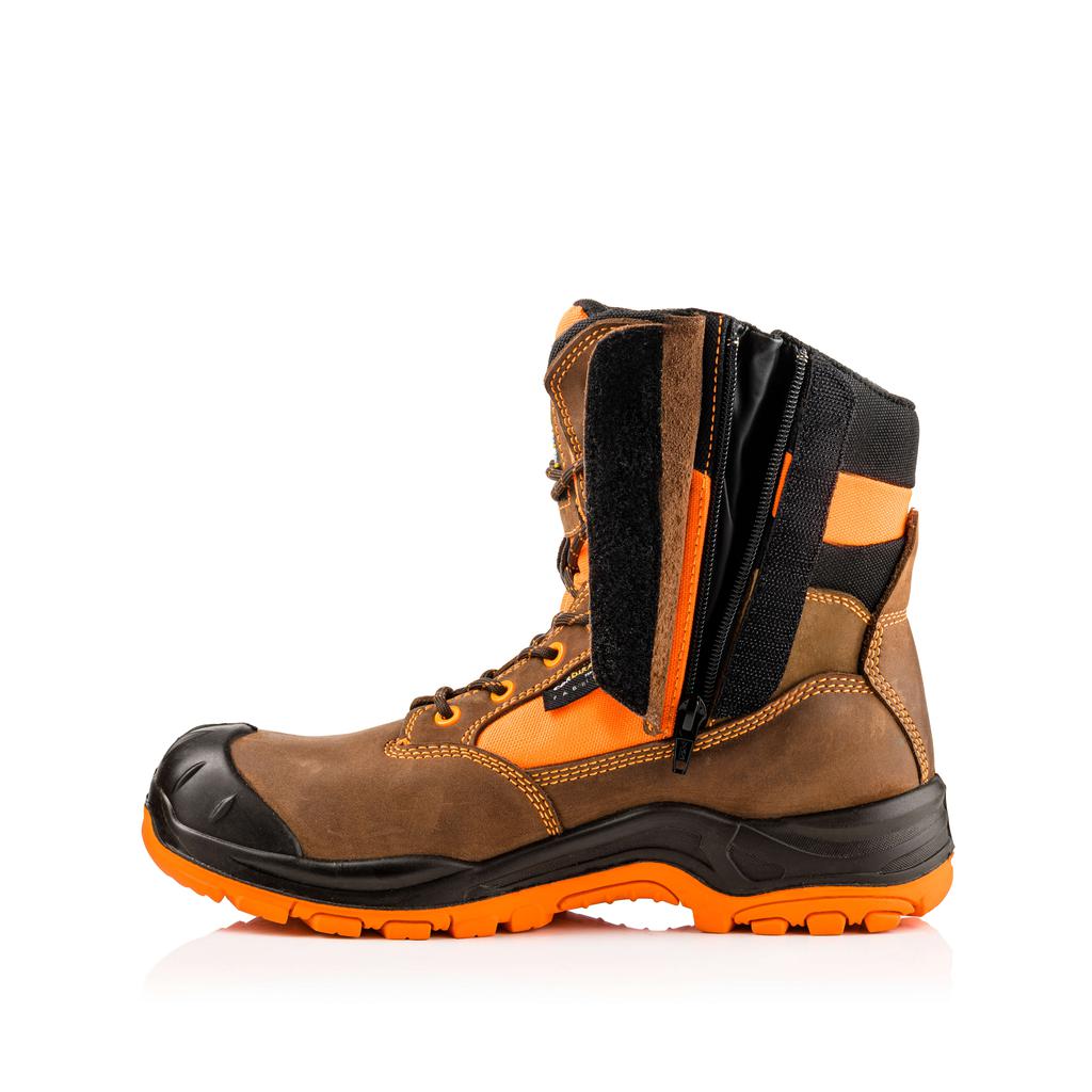 Buckler Boots BVIZ1 Hi Vis Safety Boots High Leg Waterproof Buckz Viz Brown/Hi-Vis Orange Image 4#colour_brown-hi-vis-orange