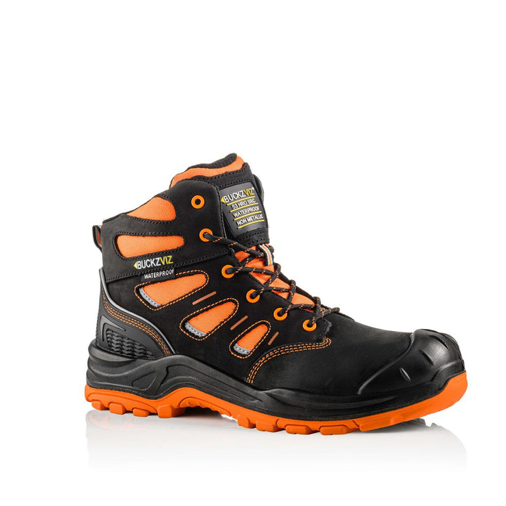 Buckler Boots BVIZ2 Hi Vis Safety Boots Waterproof Buckz Viz Black/Hi-Vis Orange Main#colour_black-hi-vis-orange