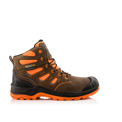 Buckler Boots BVIZ2 Hi Vis Safety Boots Waterproof Buckz Viz Brown/Hi-Vis Orange Image 2#colour_brown-hi-vis-orange
