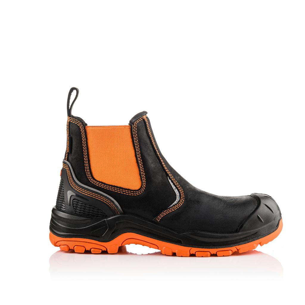 Buckler Boots BVIZ3 Hi Vis Safety Dealer Boots Waterproof Buckz Viz Black/Hi-Vis Orange Image 2#colour_black-hi-vis-orange