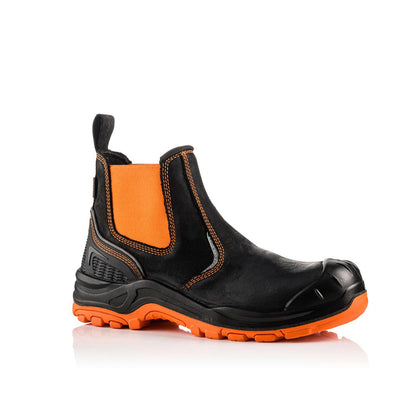 Buckler Boots BVIZ3 Hi Vis Safety Dealer Boots Waterproof Buckz Viz Black/Hi-Vis Orange Main#colour_black-hi-vis-orange