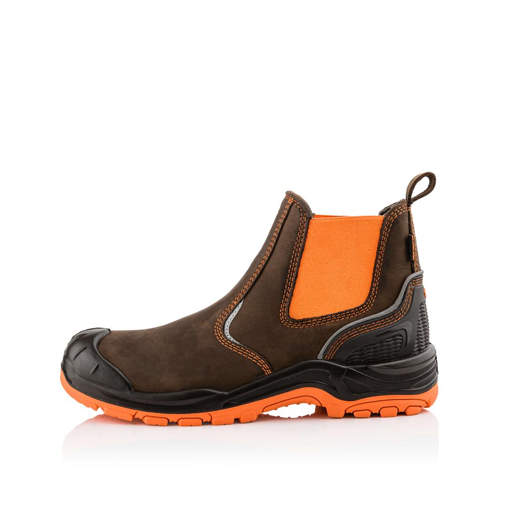 Buckler Boots BVIZ3 Hi Vis Safety Dealer Boots Waterproof Buckz Viz Brown/Hi-Vis Orange Image 4#colour_brown-hi-vis-orange