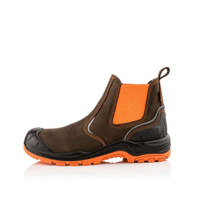 Buckler Boots BVIZ3 Hi Vis Safety Dealer Boots Waterproof Buckz Viz Brown/Hi-Vis Orange Image 4#colour_brown-hi-vis-orange