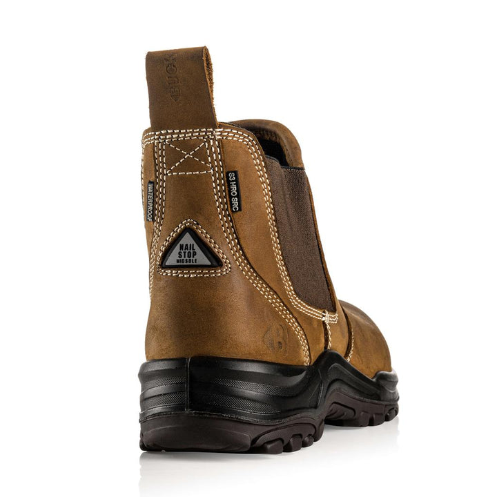 Buckler Boots DEALERZ Safety Dealer Boots Brown Lightweight Waterproof Buckbootz Brown Image 3#colour_brown