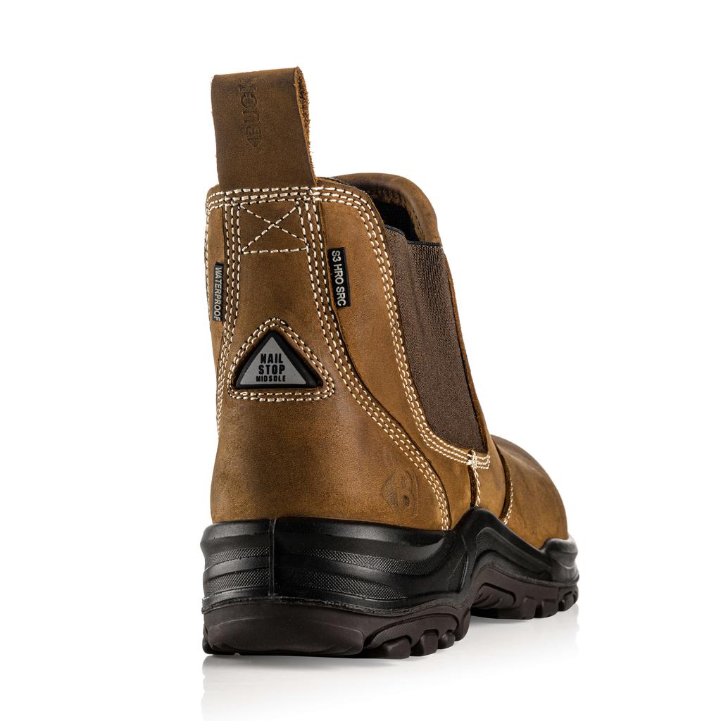 Buckler Boots DEALERZ Safety Dealer Boots Brown Lightweight Waterproof Buckbootz Brown Image 3#colour_brown