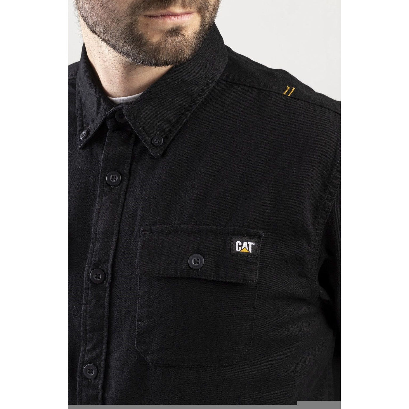 Caterpillar Button-Up Long-Sleeve Shirt-Black-5