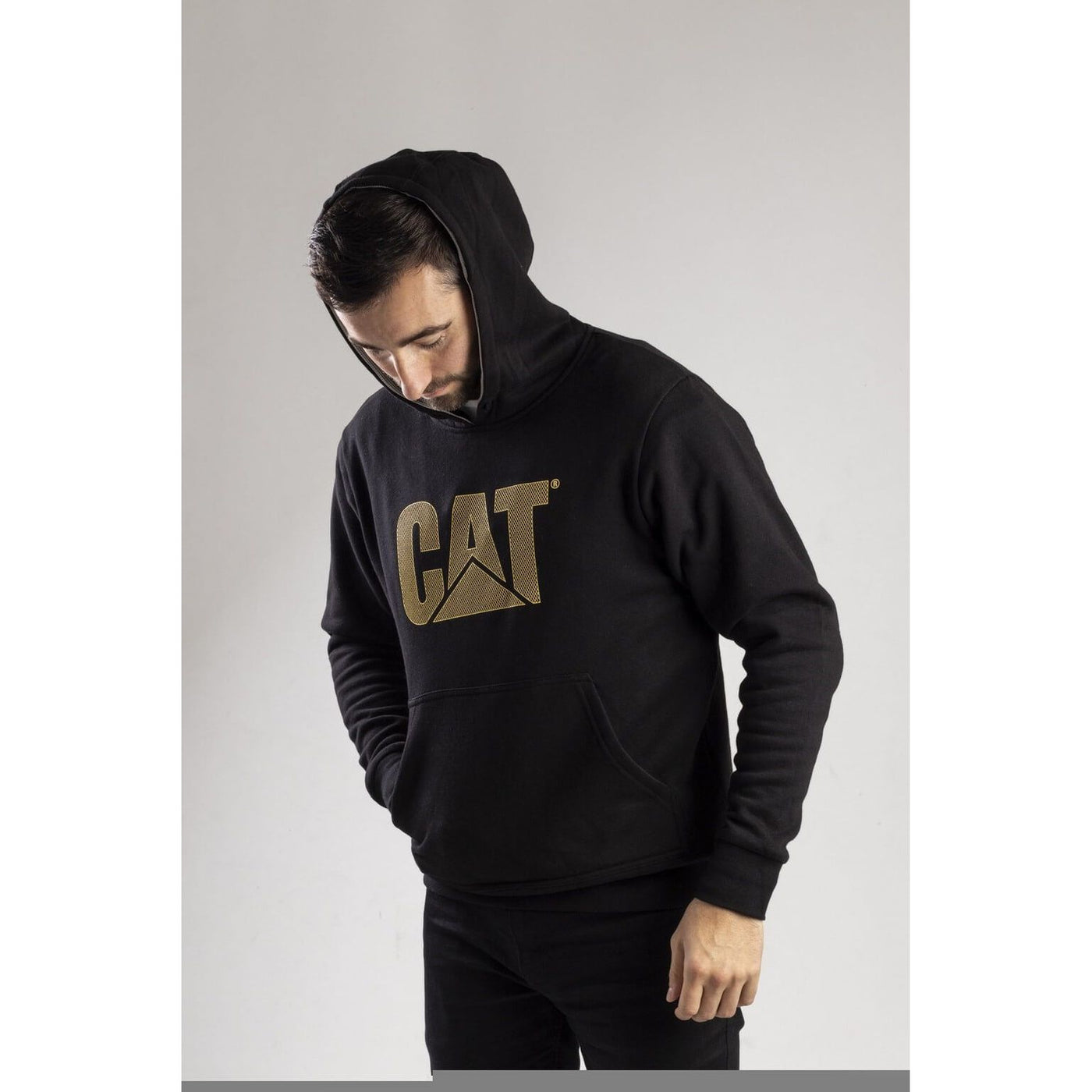 Caterpillar CAT Trademark Logo Lined Hoodie-Black-4