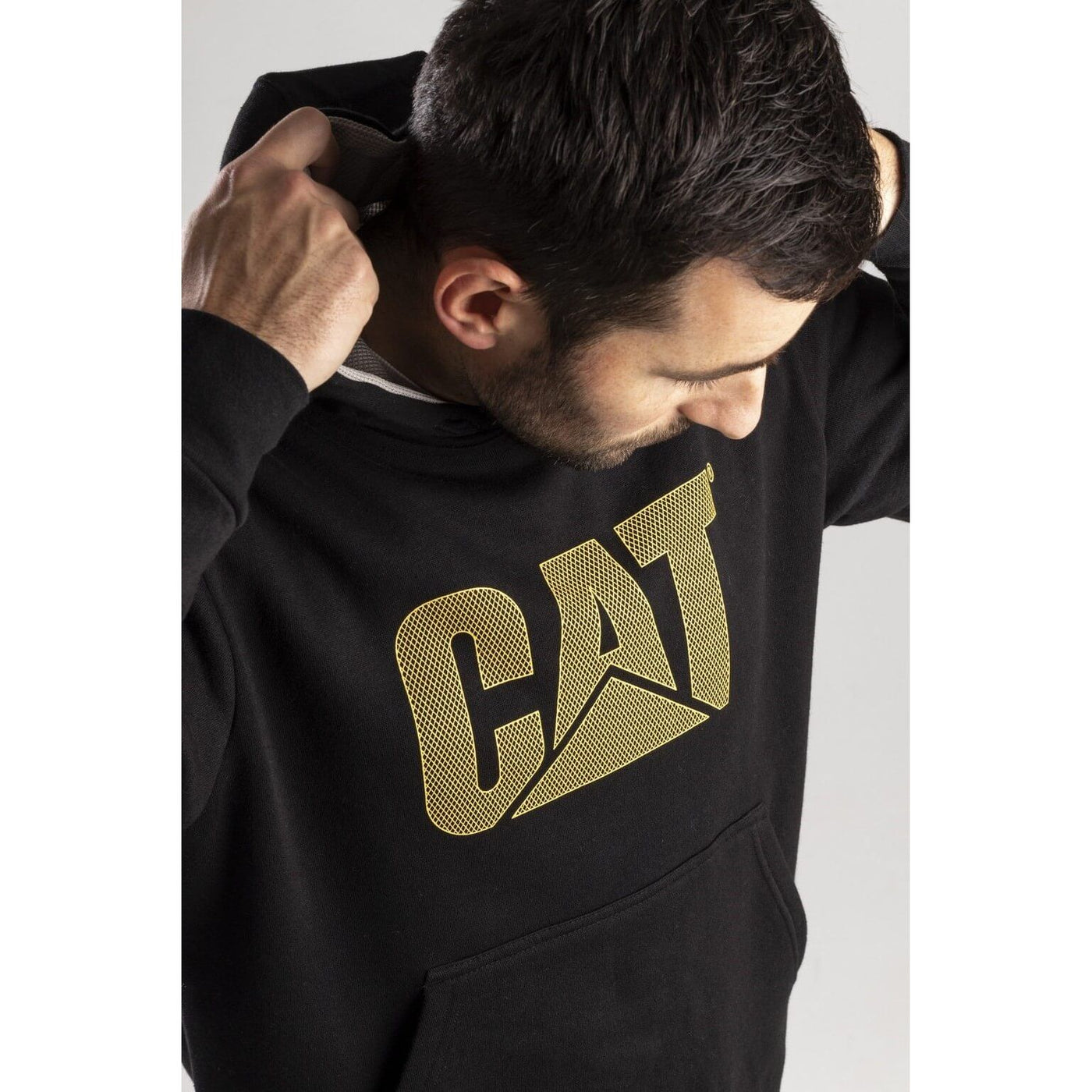 Caterpillar CAT Trademark Logo Lined Hoodie-Black-7