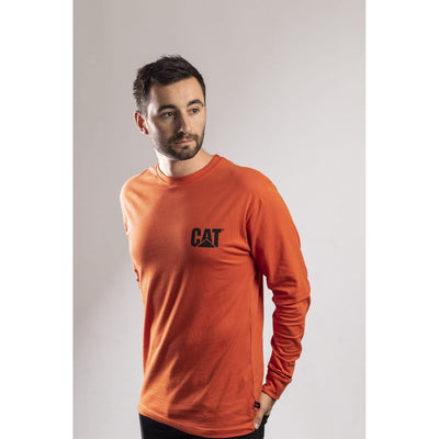 Caterpillar CAT Trademark Logo Long-Sleeve T-Shirt-Adobe Orange-2