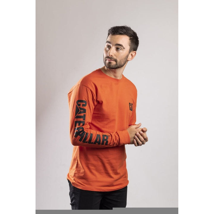 Caterpillar CAT Trademark Logo Long-Sleeve T-Shirt-Adobe Orange-5