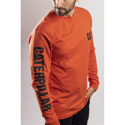 Caterpillar CAT Trademark Logo Long-Sleeve T-Shirt-Adobe Orange-6