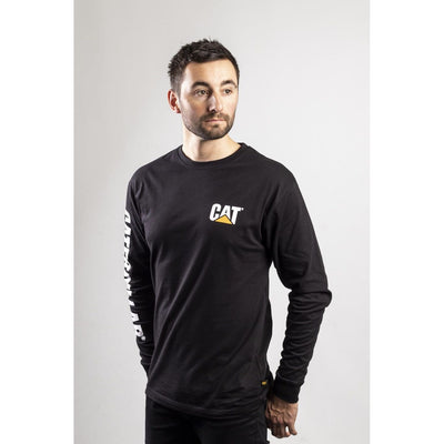 Caterpillar CAT Trademark Logo Long-Sleeve T-Shirt-Black-6