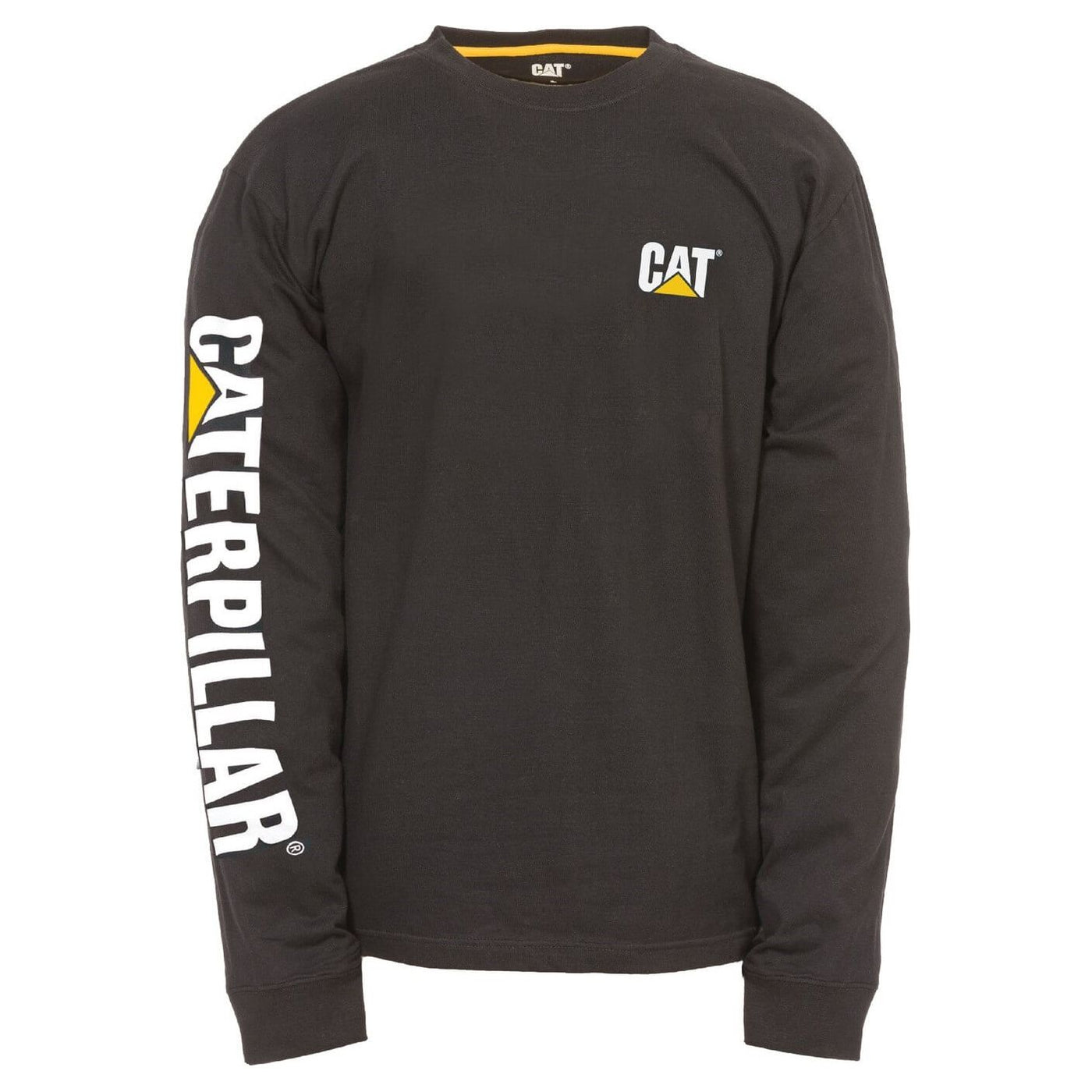 Caterpillar CAT Trademark Logo Long-Sleeve T-Shirt-Black-Main