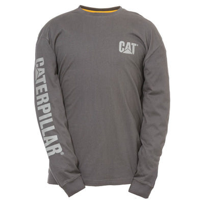 Caterpillar CAT Trademark Logo Long-Sleeve T-Shirt-Dark Heather-Main
