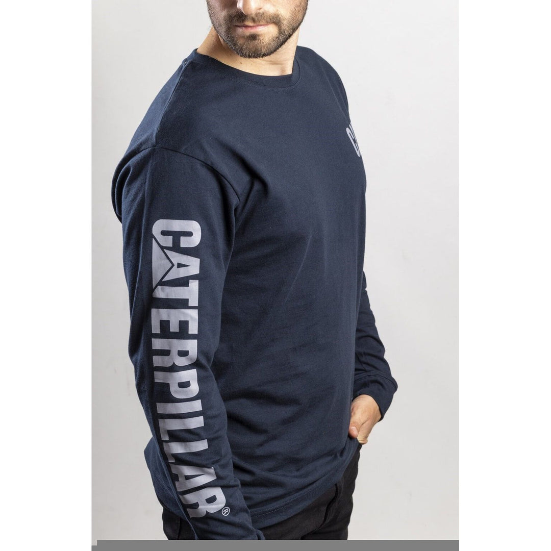 Caterpillar CAT Trademark Logo Long-Sleeve T-Shirt-Dark Marine-6