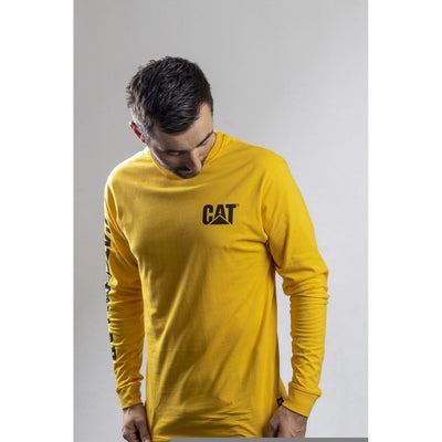Caterpillar CAT Trademark Logo Long-Sleeve T-Shirt-Yellow-5