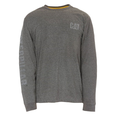 Caterpillar Custom Banner Long-Sleeve T-Shirt-Dark Grey-Main