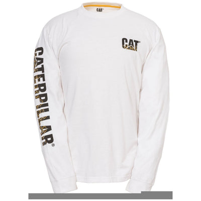 Caterpillar Custom Banner Long-Sleeve T-Shirt-White-2