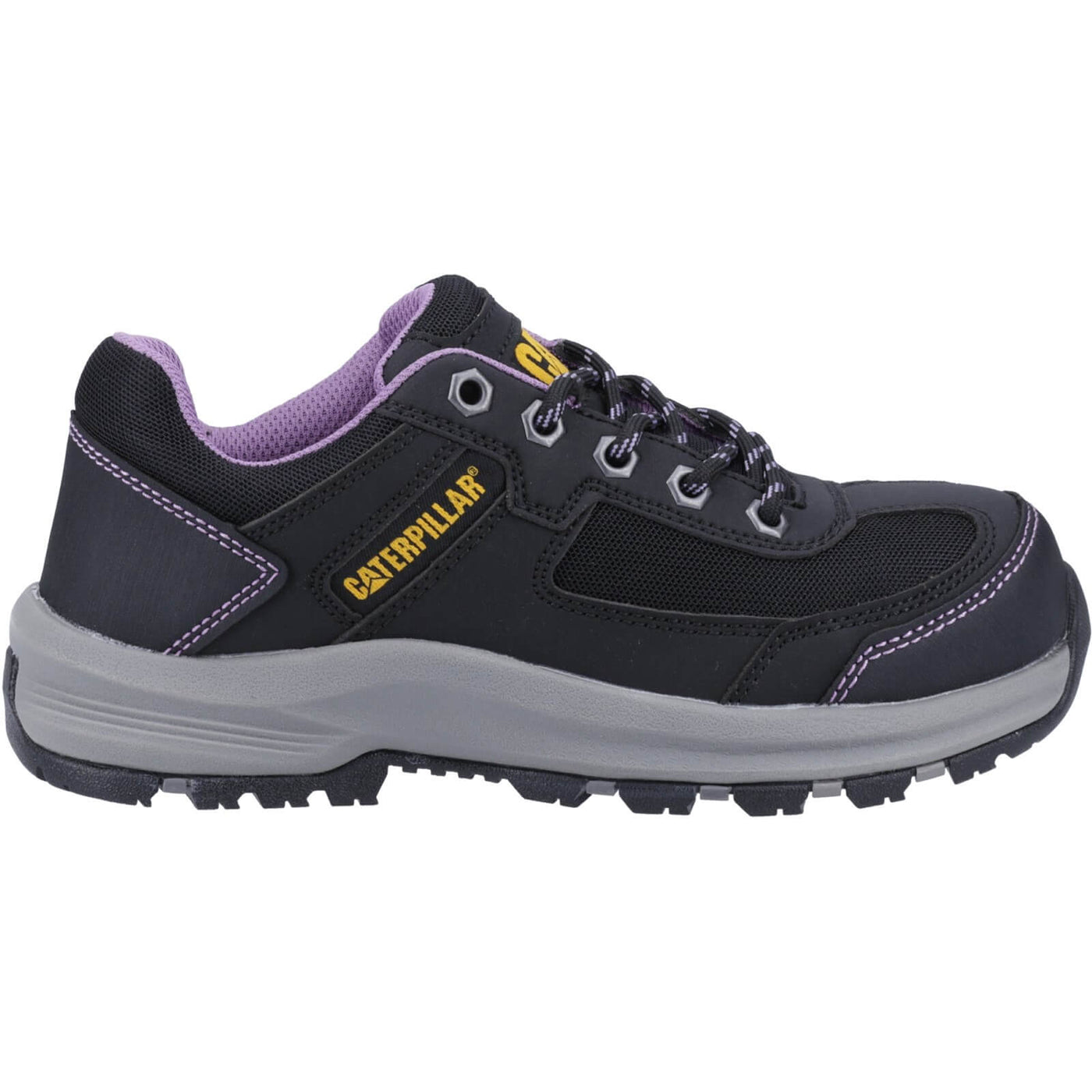 Caterpillar Elmore Work S1P Womens Safety Work Trainers Black/Lilac 4#colour_black-lilac