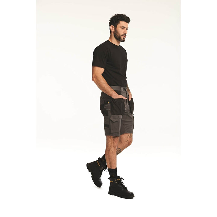 Caterpillar Essential Stretch Pocket Shorts Dark Shadow 4#colour_dark-shadow-black