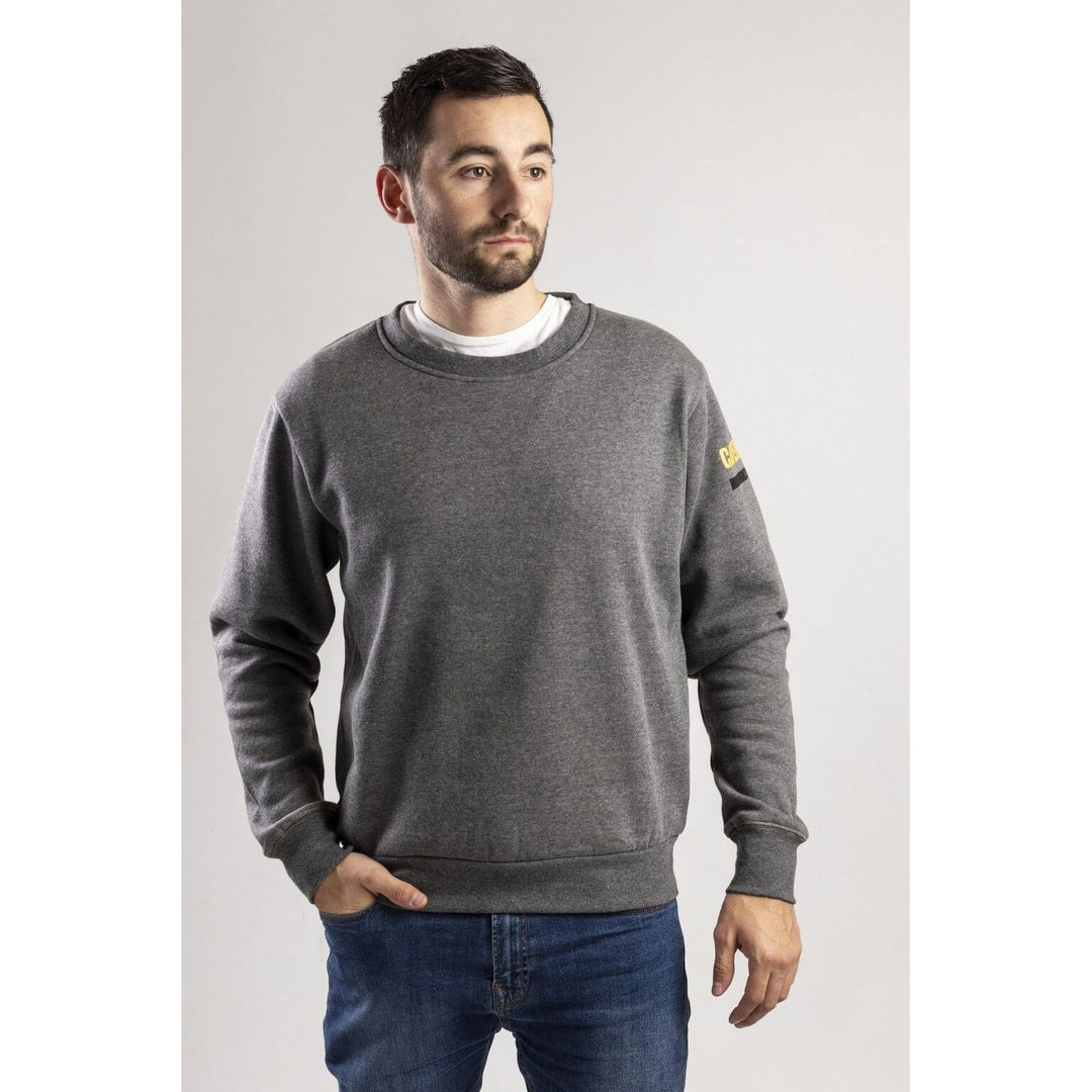 Caterpillar Essentials Crew-Neck Sweater-Dark Heather-2