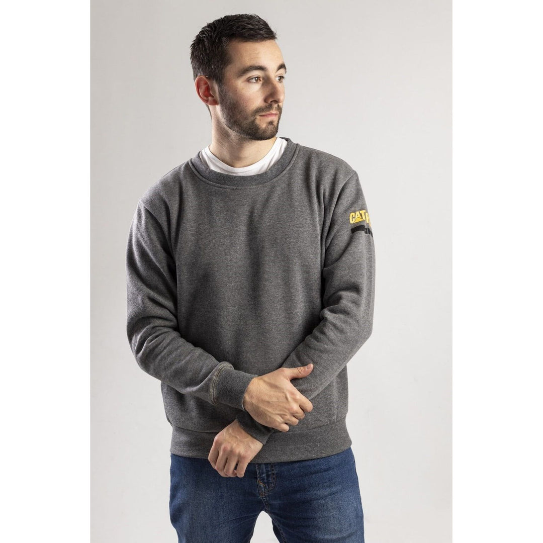 Caterpillar Essentials Crew-Neck Sweater-Dark Heather-5