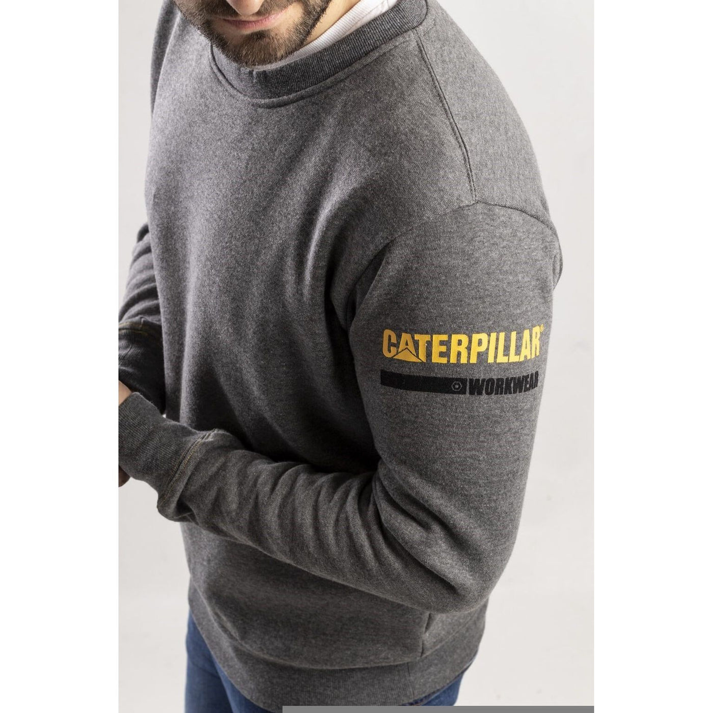 Caterpillar Essentials Crew-Neck Sweater-Dark Heather-6