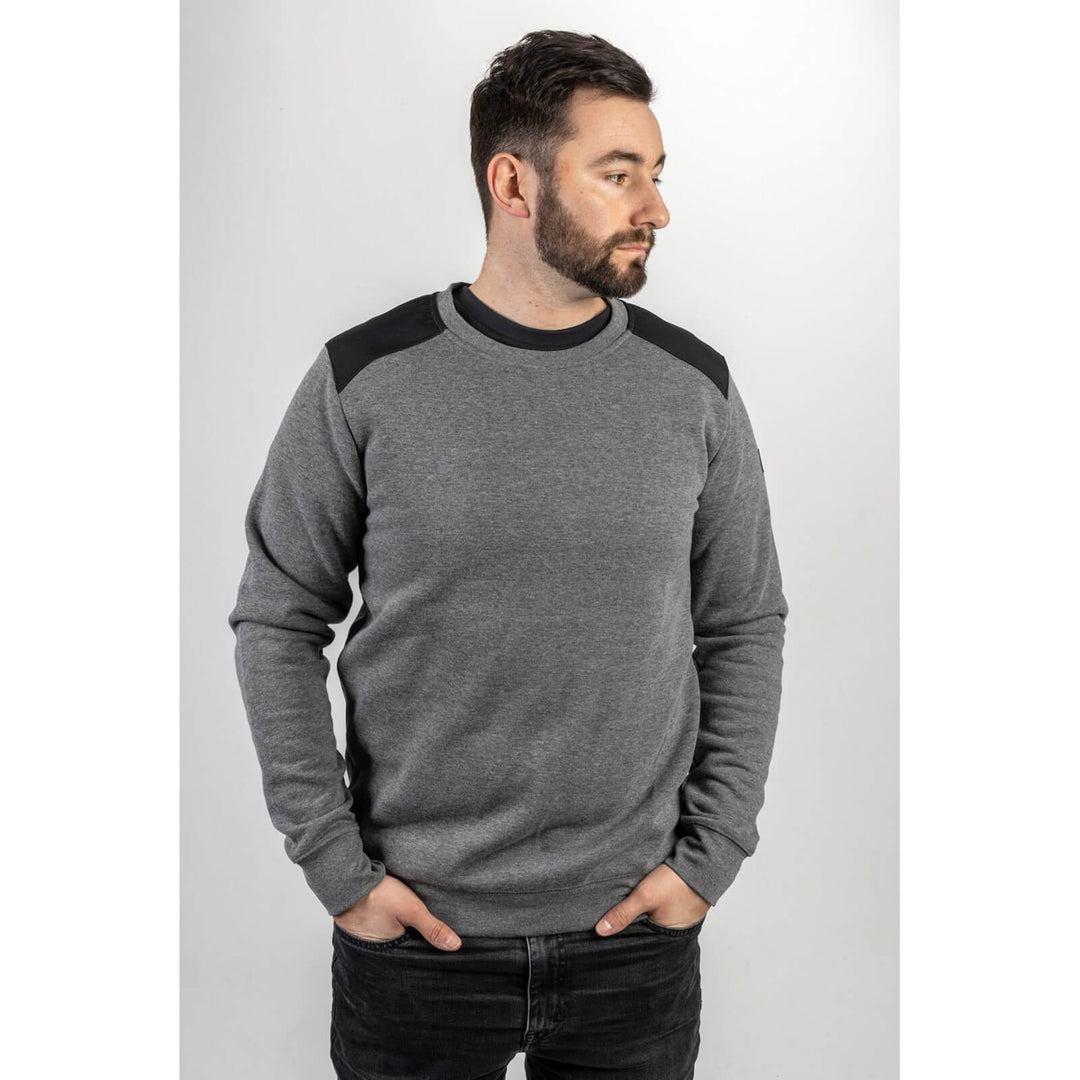 Caterpillar Essentials Crewneck Sweatshirt Dark Heather Grey 1#colour_dark-heather-grey