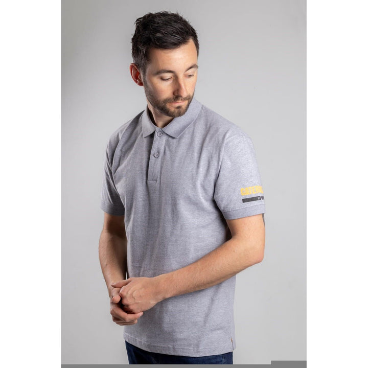 Caterpillar Essentials Polo Shirt-Heather Grey-2