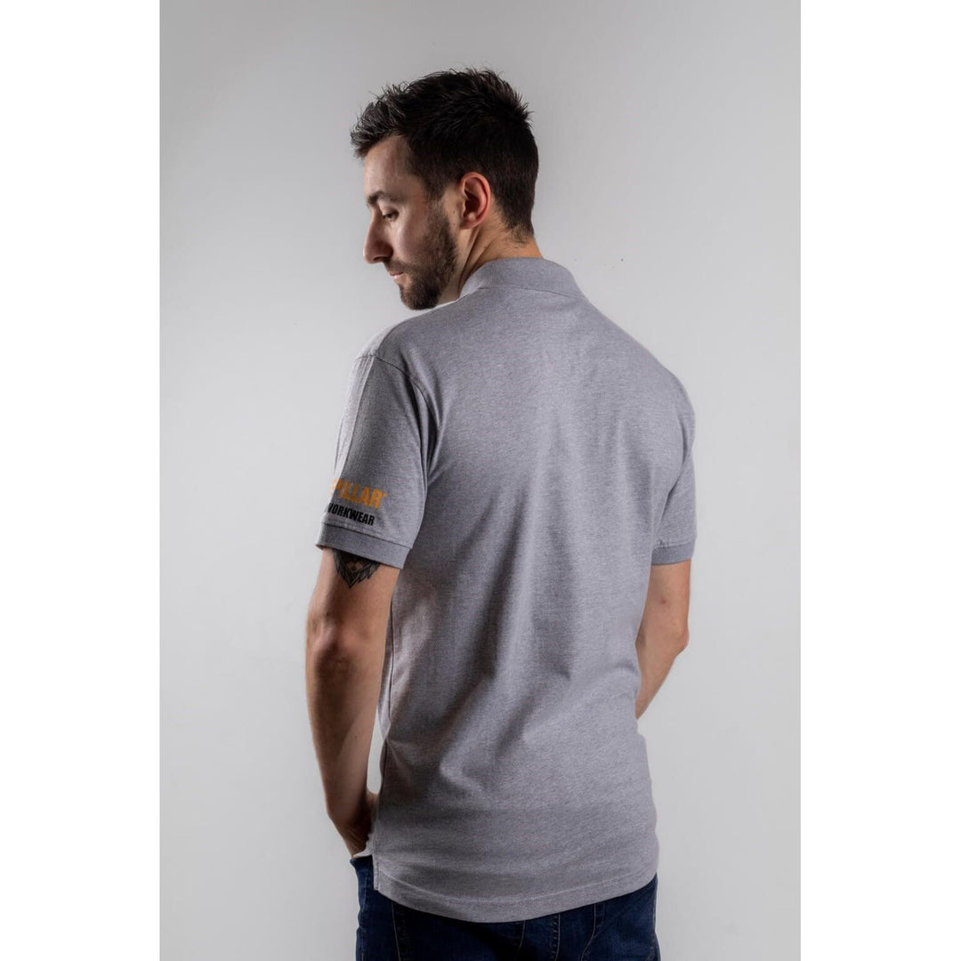 Caterpillar Essentials Polo Shirt-Heather Grey-3