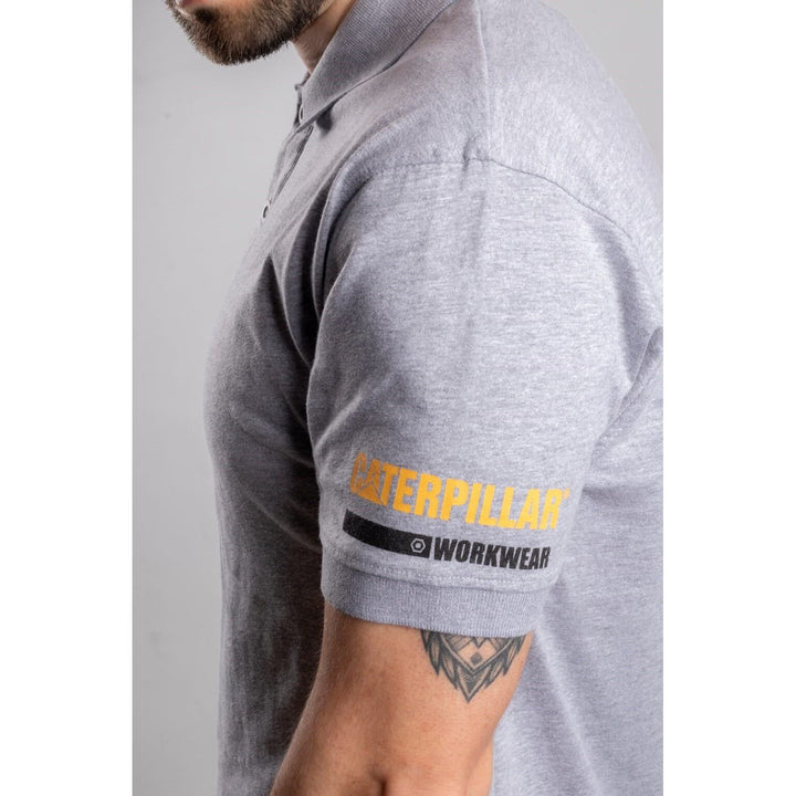 Caterpillar Essentials Polo Shirt-Heather Grey-4