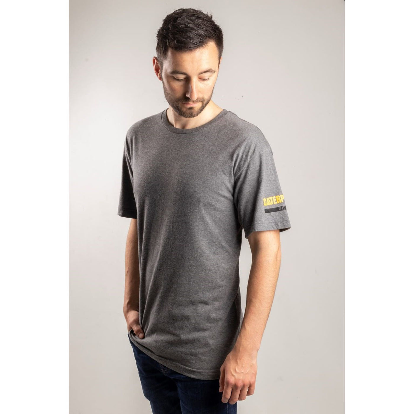 Caterpillar Essentials Short Sleeve T-Shirt-Dark Grey-2