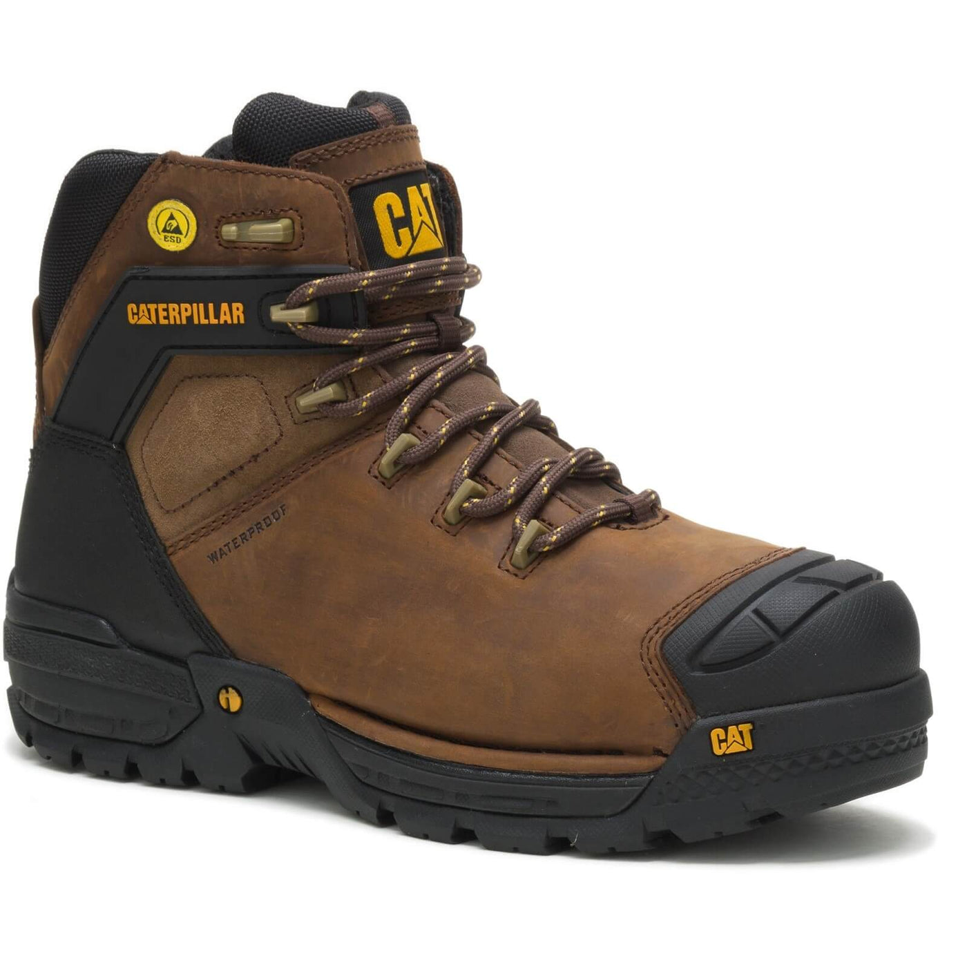 Caterpillar Excavator Safety Boots Brown 1#colour_brown