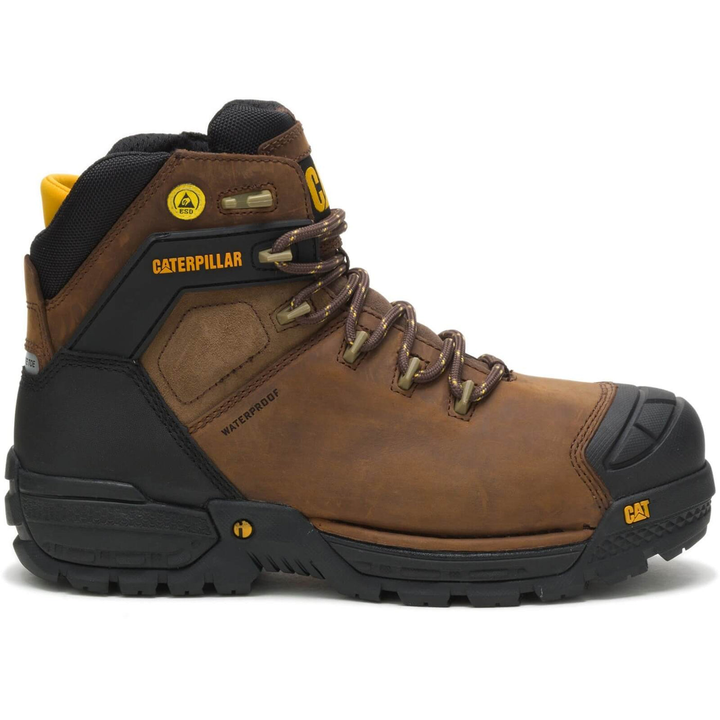 Caterpillar Excavator Safety Boots Brown 4#colour_brown