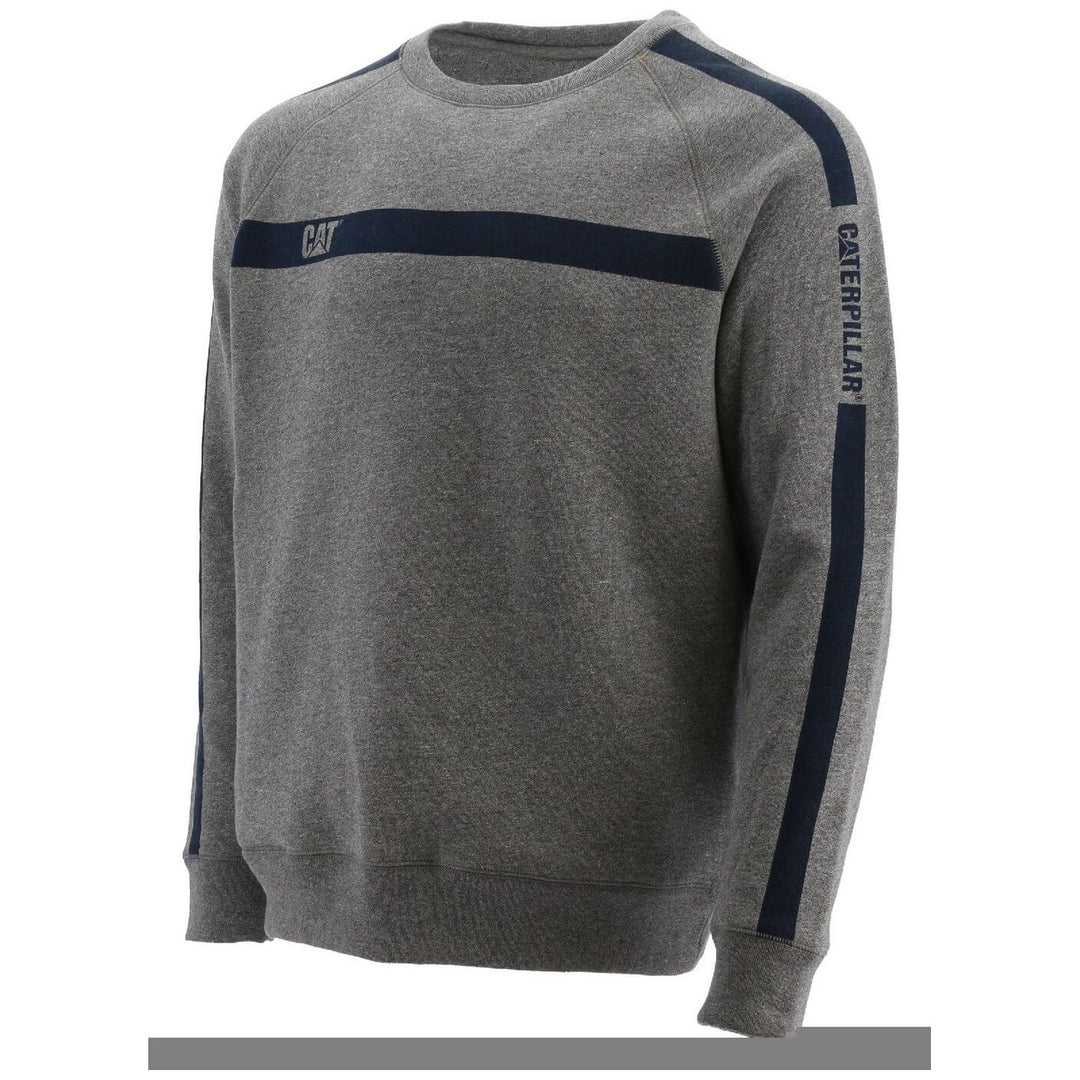 Caterpillar Icon Stripe Crew-Neck Sweater-Dark Heather-Main