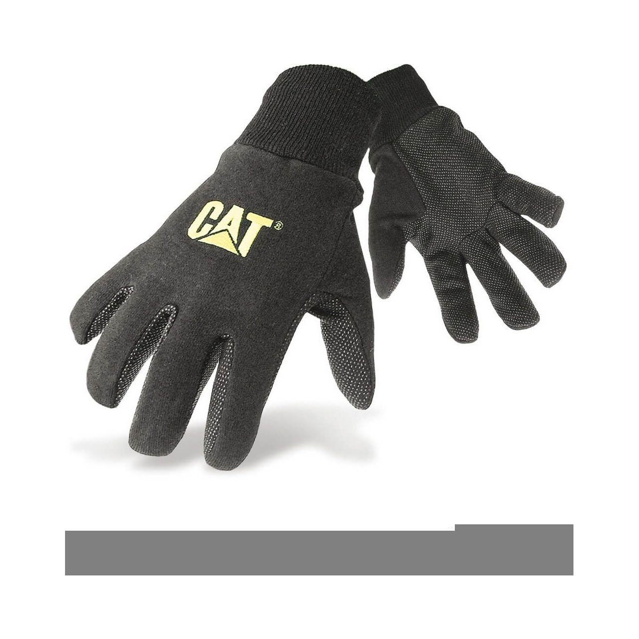 Caterpillar Jersey Dotted Gloves-Black-Main