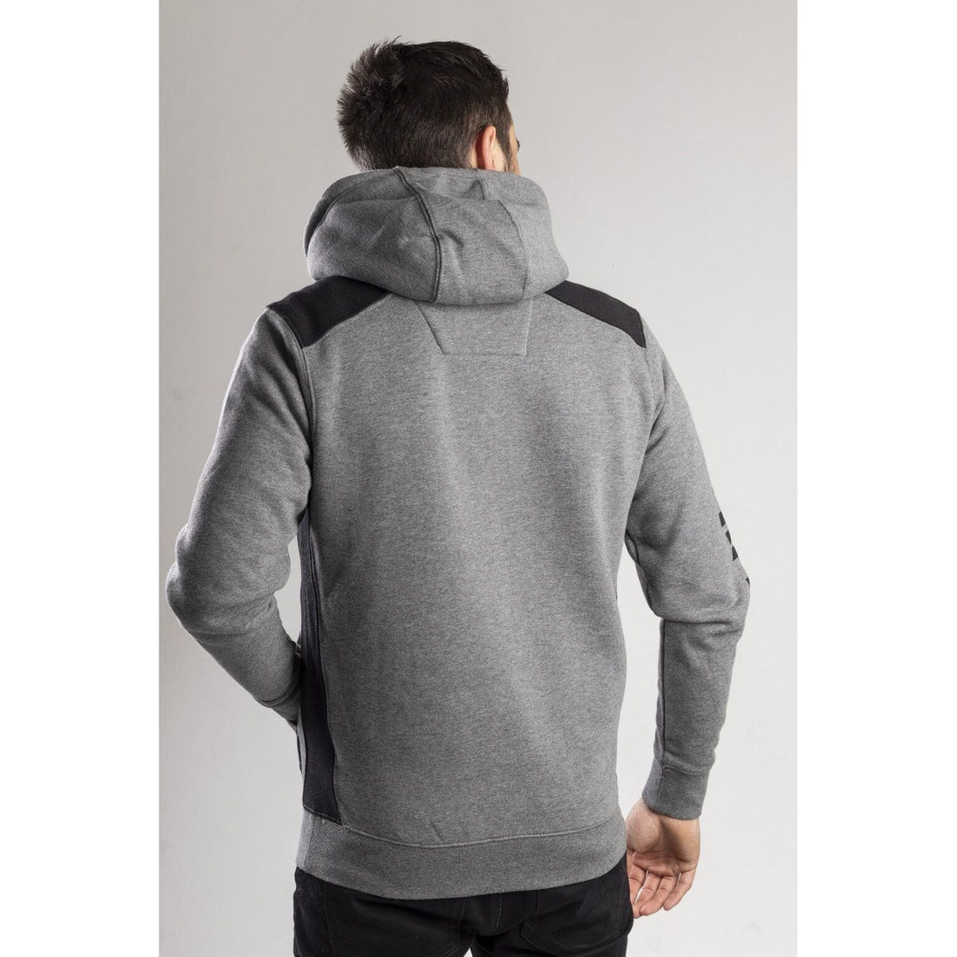 Caterpillar Logo Panel Hoodie Sweatshirt-Dark Heather Grey-3