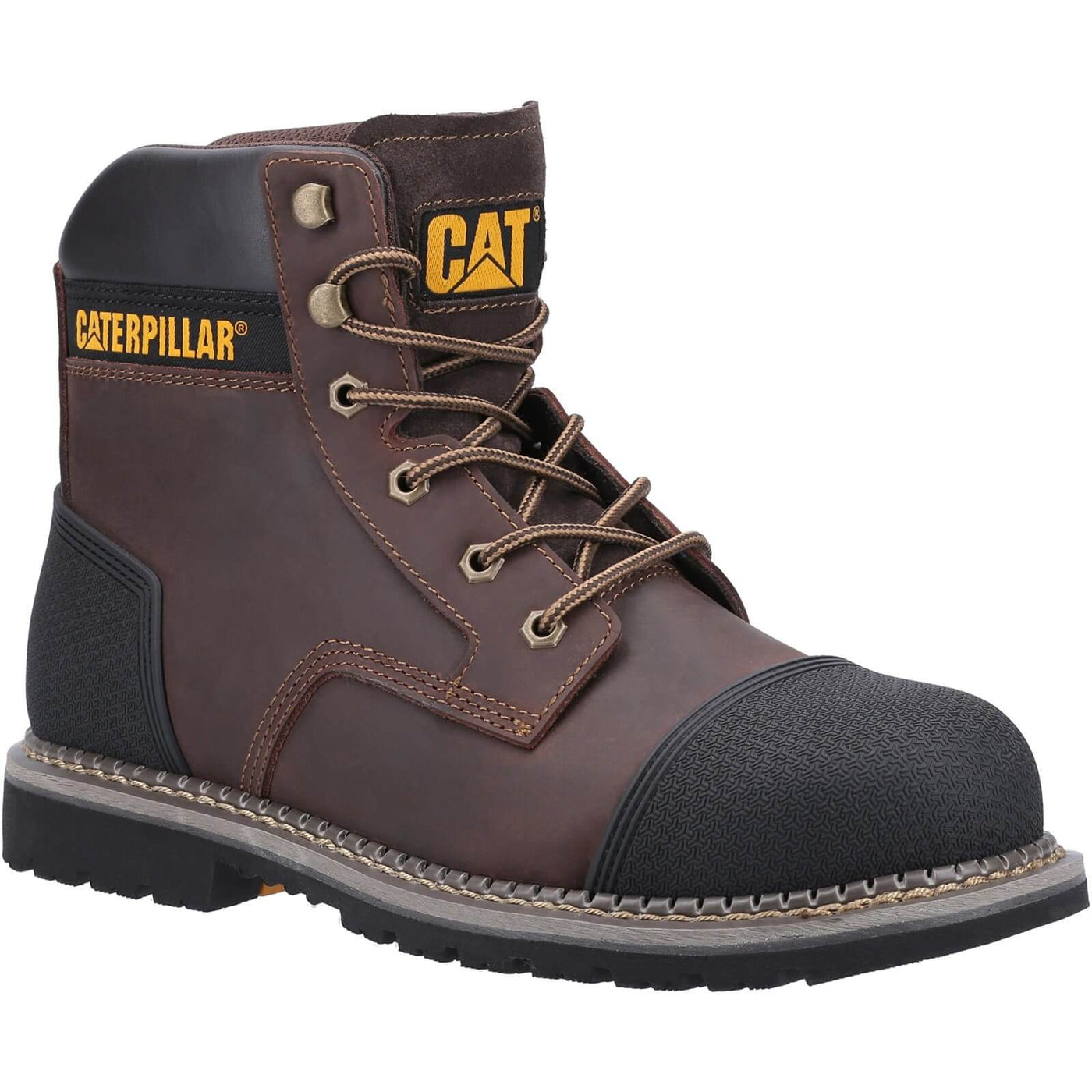 Caterpillar Powerplant S3 Safety Boots Brown 1#colour_brown