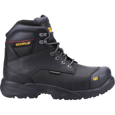 Caterpillar Spiro Lace Up Waterproof Safety Boots Black 4#colour_black