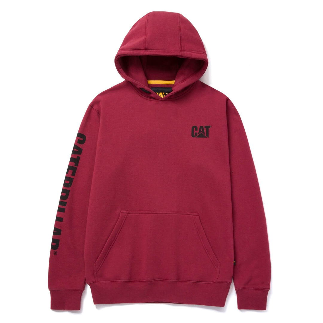 Caterpillar Trademark Banner Hooded Sweatshirt Brick 1#colour_brick-red