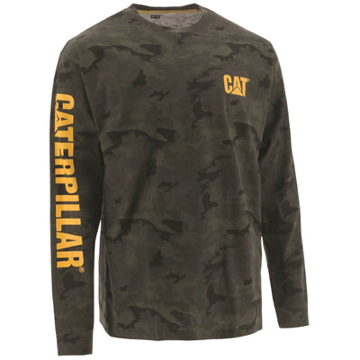 Caterpillar Trademark Banner Long Sleeve T-Shirt Night Camo 1#colour_night-camo