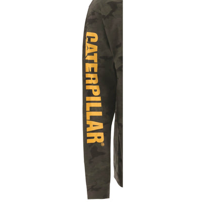 Caterpillar Trademark Banner Long Sleeve T-Shirt Night Camo 3#colour_night-camo