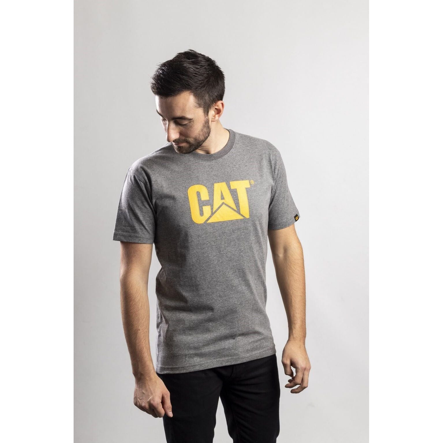 Caterpillar Trademark Logo T-Shirt-Dark Heather Grey-2